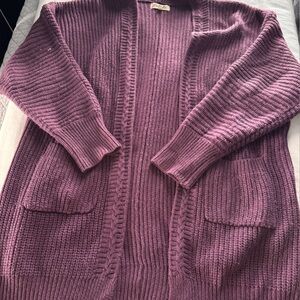 Listicle Purple Knit Cardigan